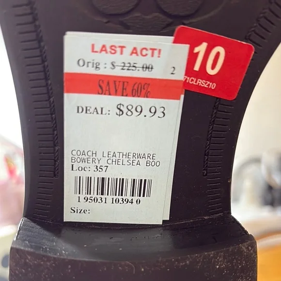 Coach Black Ankle Booties with Elastic Panels and Low Heel 10B - Picture 7 of 11